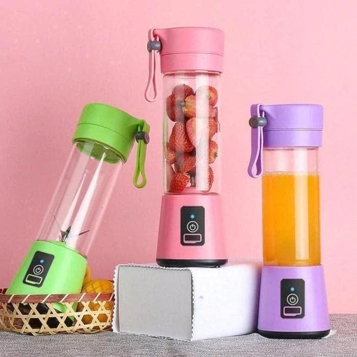 Portable 6-Blade USB Rechargeable Juicer Bottle(380ml)–Smoothies, Milkshakes