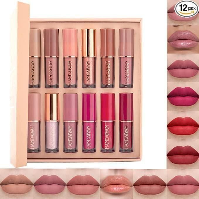 Velvet Matte Liquid Lipstick Set (12 Pcs) – Long-Lasting, Smudge-Proof & Waterproof