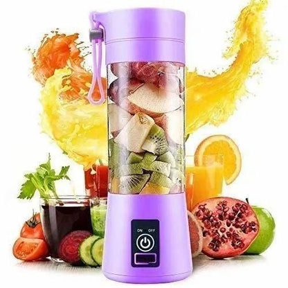 Portable 6-Blade USB Rechargeable Juicer Bottle(380ml)–Smoothies, Milkshakes