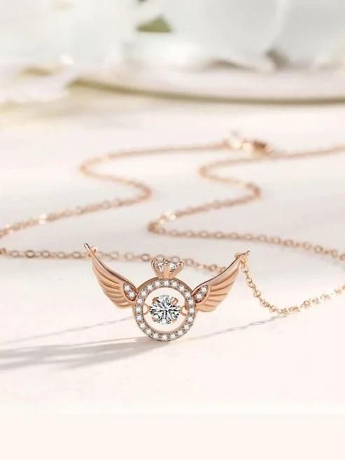 Gift-Worthy Angel Wings Pendant – Beautifully Crafted Rose Gold Chain for Every Occasion