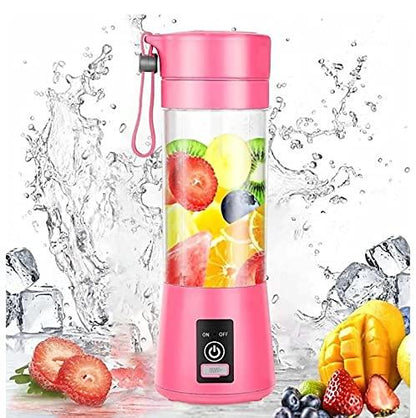 Portable 6-Blade USB Rechargeable Juicer Bottle(380ml)–Smoothies, Milkshakes