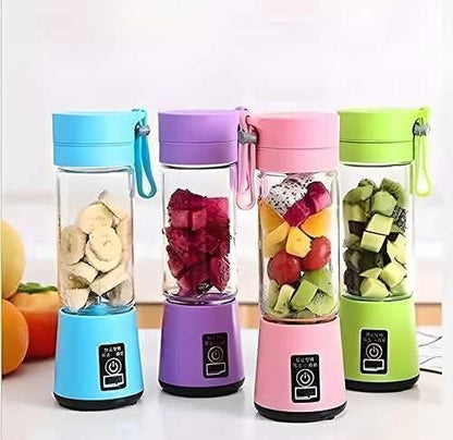 Portable 6-Blade USB Rechargeable Juicer Bottle(380ml)–Smoothies, Milkshakes